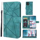 For Motorola Edge 40 Neo Skin Feel Geometric Lines Leather Phone Case(Green) - 1