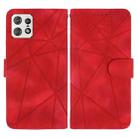 For Motorola Edge 50 Pro Skin Feel Geometric Lines Leather Phone Case(Red) - 2