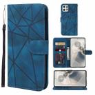 For Motorola Edge 50 Pro Skin Feel Geometric Lines Leather Phone Case(Blue) - 1