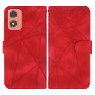 For Motorola Moto G04 Skin Feel Geometric Lines Leather Phone Case(Red) - 2