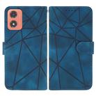 For Motorola Moto G04 Skin Feel Geometric Lines Leather Phone Case(Blue) - 2