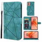 For Motorola Moto G04 Skin Feel Geometric Lines Leather Phone Case(Green) - 1