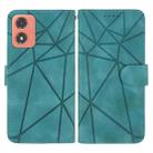 For Motorola Moto G04 Skin Feel Geometric Lines Leather Phone Case(Green) - 2