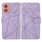 For Motorola Moto G04 Skin Feel Geometric Lines Leather Phone Case(Purple) - 2