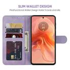 For Motorola Moto G04 Skin Feel Geometric Lines Leather Phone Case(Purple) - 3