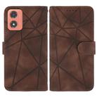 For Motorola Moto G04 Skin Feel Geometric Lines Leather Phone Case(Brown) - 2