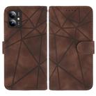 For Motorola Moto G14 Skin Feel Geometric Lines Leather Phone Case(Brown) - 2