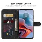 For Motorola Moto G34 Skin Feel Geometric Lines Leather Phone Case(Black) - 3