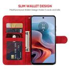 For Motorola Moto G34 Skin Feel Geometric Lines Leather Phone Case(Red) - 3