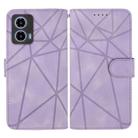 For Motorola Moto G34 Skin Feel Geometric Lines Leather Phone Case(Purple) - 2