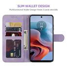 For Motorola Moto G34 Skin Feel Geometric Lines Leather Phone Case(Purple) - 3