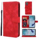 For Motorola Moto G53 Skin Feel Geometric Lines Leather Phone Case(Red) - 1