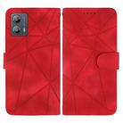 For Motorola Moto G53 Skin Feel Geometric Lines Leather Phone Case(Red) - 2