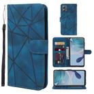 For Motorola Moto G53 Skin Feel Geometric Lines Leather Phone Case(Blue) - 1