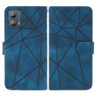 For Motorola Moto G53 Skin Feel Geometric Lines Leather Phone Case(Blue) - 2