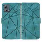 For Motorola Moto G53 Skin Feel Geometric Lines Leather Phone Case(Green) - 2