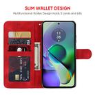 For Motorola Moto G54 Skin Feel Geometric Lines Leather Phone Case(Red) - 3