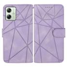 For Motorola Moto G54 Skin Feel Geometric Lines Leather Phone Case(Purple) - 2