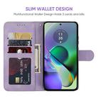 For Motorola Moto G54 Skin Feel Geometric Lines Leather Phone Case(Purple) - 3