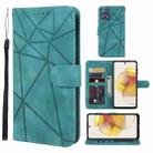 For Motorola Moto G73 Skin Feel Geometric Lines Leather Phone Case(Green) - 1