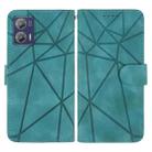 For Motorola Moto G73 Skin Feel Geometric Lines Leather Phone Case(Green) - 2