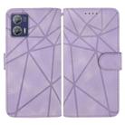 For Motorola Moto G73 Skin Feel Geometric Lines Leather Phone Case(Purple) - 2