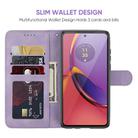 For Motorola Moto G73 Skin Feel Geometric Lines Leather Phone Case(Purple) - 3