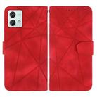 For Motorola Moto G84 Skin Feel Geometric Lines Leather Phone Case(Red) - 2