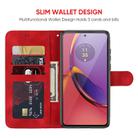 For Motorola Moto G84 Skin Feel Geometric Lines Leather Phone Case(Red) - 3