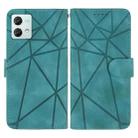 For Motorola Moto G84 Skin Feel Geometric Lines Leather Phone Case(Green) - 2