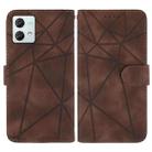 For Motorola Moto G84 Skin Feel Geometric Lines Leather Phone Case(Brown) - 2