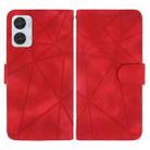 For Motorola Moto G85 Skin Feel Geometric Lines Leather Phone Case(Red) - 2