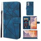 For Motorola Moto G85 Skin Feel Geometric Lines Leather Phone Case(Blue) - 1