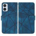 For Motorola Moto G85 Skin Feel Geometric Lines Leather Phone Case(Blue) - 2