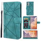 For Motorola Moto G85 Skin Feel Geometric Lines Leather Phone Case(Green) - 1