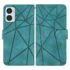 For Motorola Moto G85 Skin Feel Geometric Lines Leather Phone Case(Green) - 2