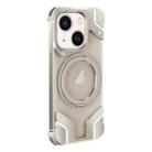 For iPhone 15 Borderless MagSafe Rotating Holder Transparent Phone(Titanium Primary) - 1