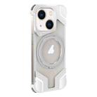 For iPhone 15 Borderless MagSafe Rotating Holder Transparent Phone(Silver) - 1