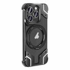 For iPhone 15 Pro Borderless MagSafe Rotating Holder Transparent Phone(Black) - 1