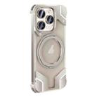 For iPhone 15 Pro Borderless MagSafe Rotating Holder Transparent Phone(Titanium Primary) - 1