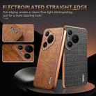 For Huawei Pura 70 AZNS Electroplated Frame Crocodile Texture Full Coverage Phone Case(Brown) - 3