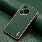 For Huawei Pura 70 AZNS Electroplated Frame Crocodile Texture Full Coverage Phone Case(Green) - 2