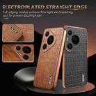 For Huawei Pura 70 Pro / 70 Pro+ AZNS Electroplated Frame Crocodile Texture Full Coverage Phone Case(Brown) - 3