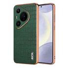 For Huawei Pura 70 Pro / 70 Pro+ AZNS Electroplated Frame Crocodile Texture Full Coverage Phone Case(Green) - 1