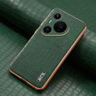 For Huawei Pura 70 Pro / 70 Pro+ AZNS Electroplated Frame Crocodile Texture Full Coverage Phone Case(Green) - 2