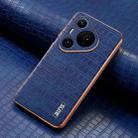 For Huawei Pura 70 Pro / 70 Pro+ AZNS Electroplated Frame Crocodile Texture Full Coverage Phone Case(Blue) - 2