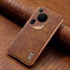 For Huawei Pura 70 Ultra AZNS Electroplated Frame Crocodile Texture Full Coverage Phone Case(Brown) - 2