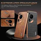 For Huawei Pura 70 Ultra AZNS Electroplated Frame Crocodile Texture Full Coverage Phone Case(Brown) - 3