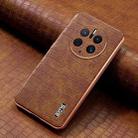 For Huawei Mate 50 Pro AZNS Electroplated Frame Crocodile Texture Full Coverage Phone Case(Brown) - 2