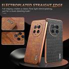 For Huawei Mate 50 Pro AZNS Electroplated Frame Crocodile Texture Full Coverage Phone Case(Brown) - 3